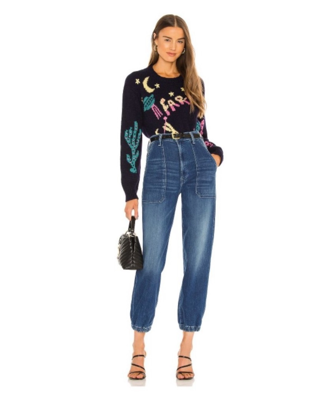 Mother The Wrapper Patch Springy Ankle, Wish on a Star jeans, size 29, MSRP $268